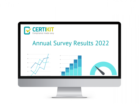 Computer screen showing CertiKit's Annual Survey Results 2022