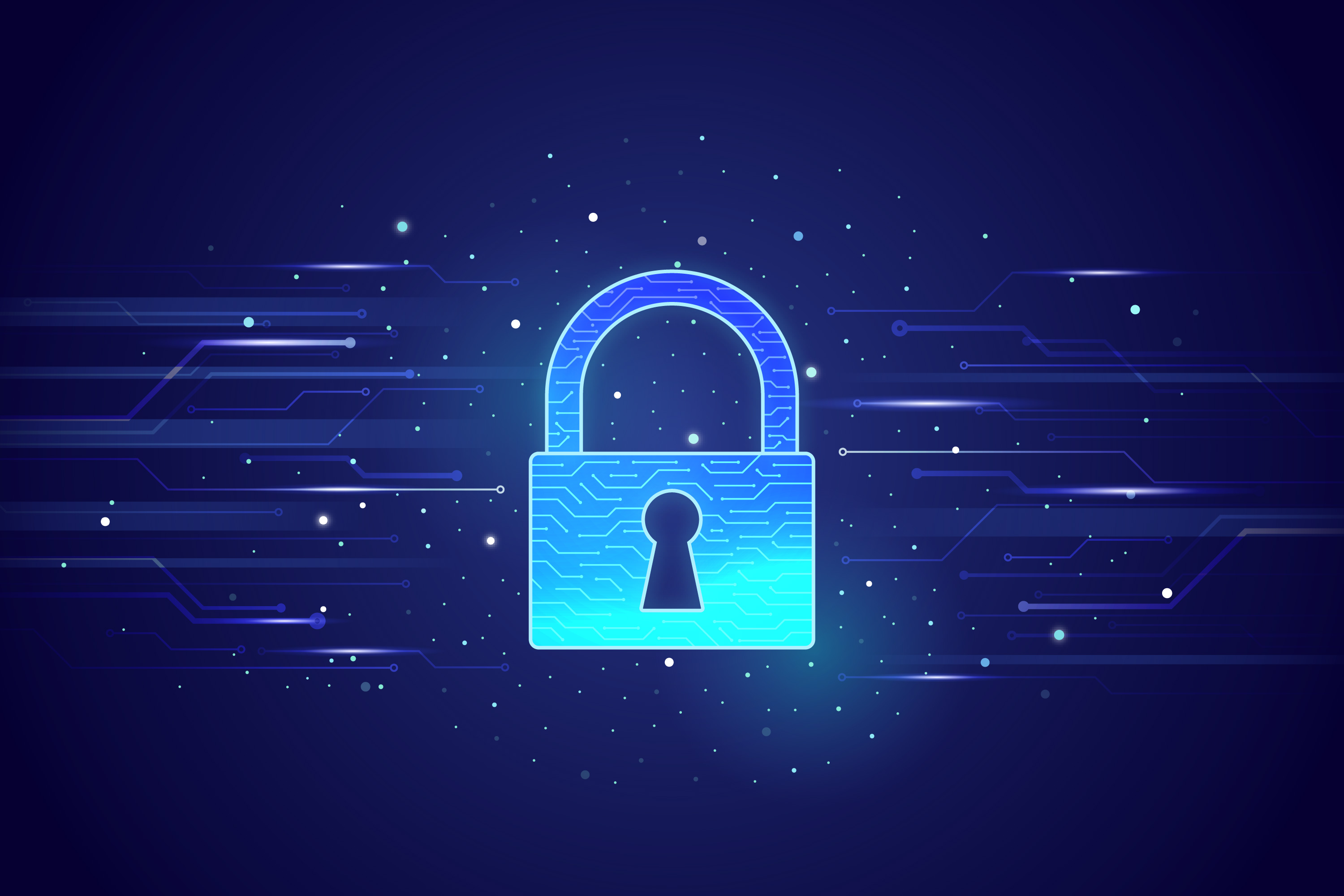 Data Privacy Logo in Blue - padlock icon 