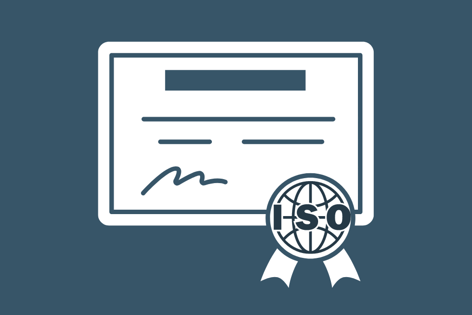 Graohic show ISO certification with certification and ISO symbol