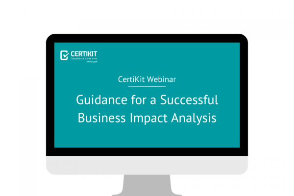 Webinar screen - guidance for a successful business impact analysis