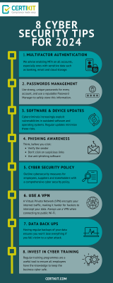 8 cyber security tips for 2024 infographic